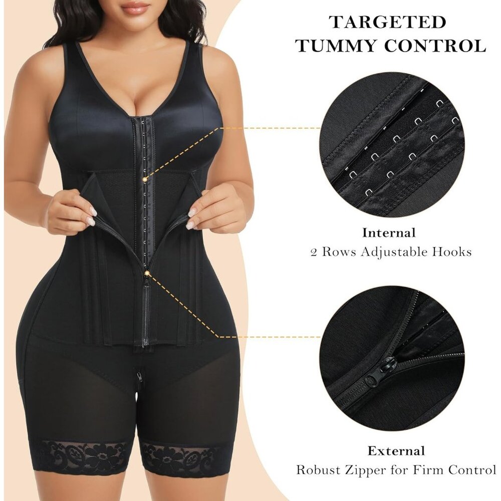 Women' Shapewear Tummy Control Body Shaper Girdles Post Garment 1-Black - Picture 3 of 6